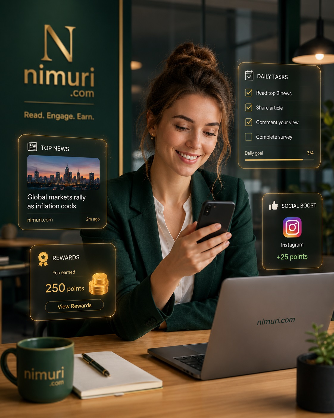 Nimuri.com daily task and rewards platform